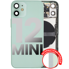 Back Housing W/ Small Components Pre-Installed Compatible For iPhone 12 Mini (International Version) (Used OEM Pull: Grade C) (Green)
