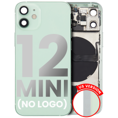 Back Housing W/ Small Components Pre-Installed Compatible For iPhone 12 Mini (US Version) (No Logo) (Aftermarket Plus) (Green)