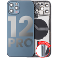 Back Housing W/ Small Components Pre-Installed Compatible For iPhone 12 Pro (US Version) (Used OEM Pull: Grade C) (Pacific Blue)