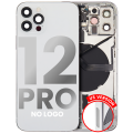 Back Housing W/ Small Components Pre-Installed Compatible For iPhone 12 Pro (US Version) (No Logo) (Aftermarket Plus) (Silver)