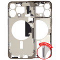 Mid-Frame Housing With Power And Volume Button Compatible For iPhone 15 Pro Max (US Version) (Used OEM Pull: Grade B) (Natural Titanium)