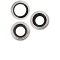 Back Camera Lens With Bracket & Bezel Compatible For iPhone 16 Pro / 16 Pro Max (Natural Titanium) (3 Piece Set) (Premium)